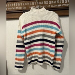 St Johns Bay knit stripes multicolored pull over sweater womans size PS (1414)